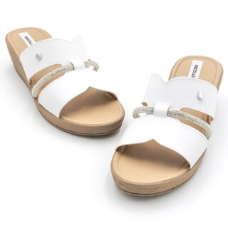 Foto 4 | Sandalias Con Plataforma Exterior Piel Sintética Color Blanco Para Mujer De Rbcollection