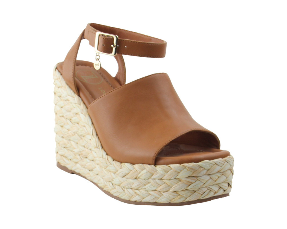 Sandalia Tipo Cuña Para Mujer Lob Footwear Pu Café 92404055