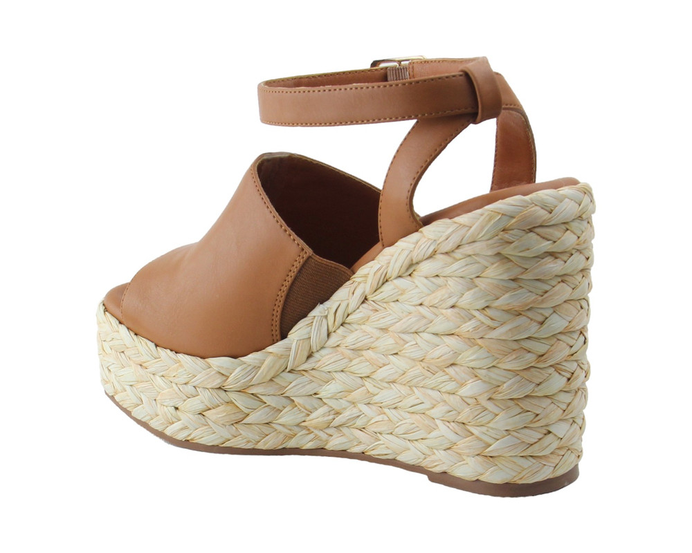 Foto 5 pulgar | Sandalia Tipo Cuña Para Mujer Lob Footwear Pu Café 92404055