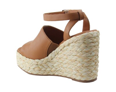 Foto 4 | Sandalia Tipo Cuña Para Mujer Lob Footwear Pu Café 92404055