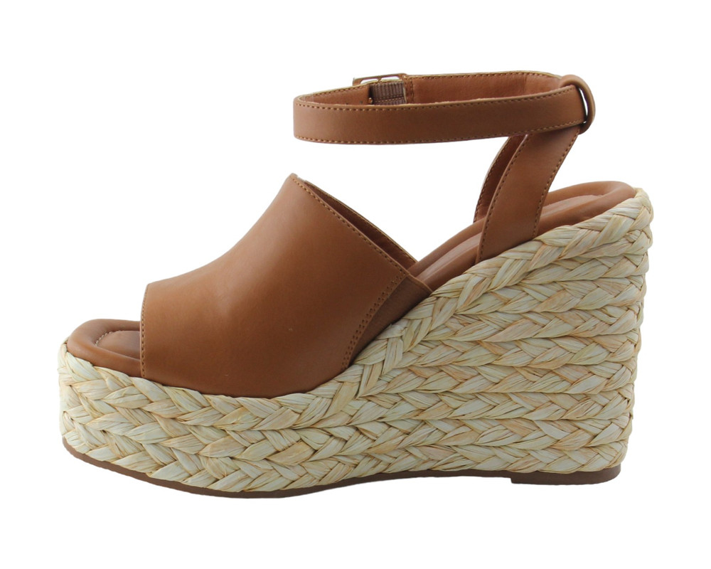 Foto 6 pulgar | Sandalia Tipo Cuña Para Mujer Lob Footwear Pu Café 92404055
