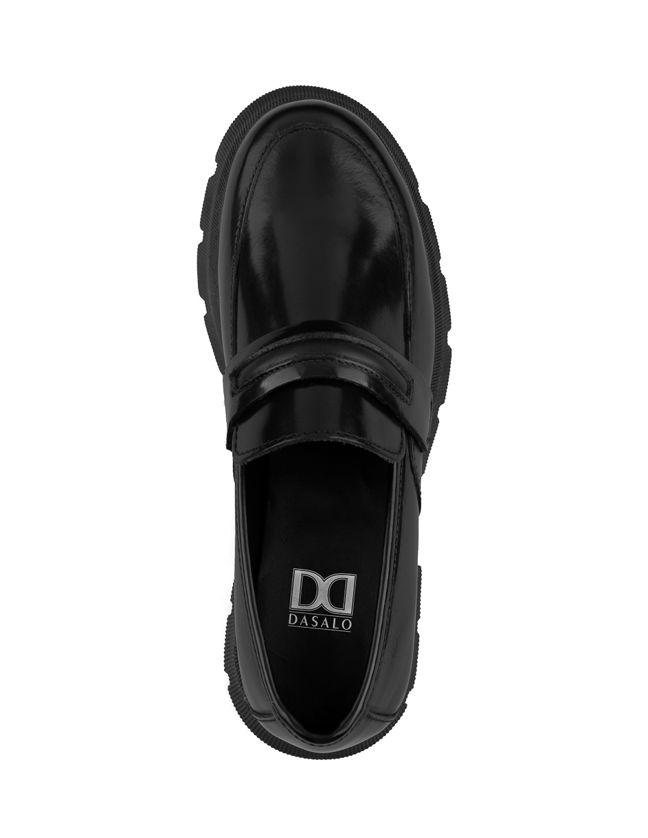 Foto 6 pulgar | Mocasín De Piel Vacuno Negro Con Plataforma Chunky Para Mujer