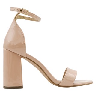 Foto 2 | Sandalia Con Tacón Exterior Charol Color Beige Para Mujer De Rbcollection