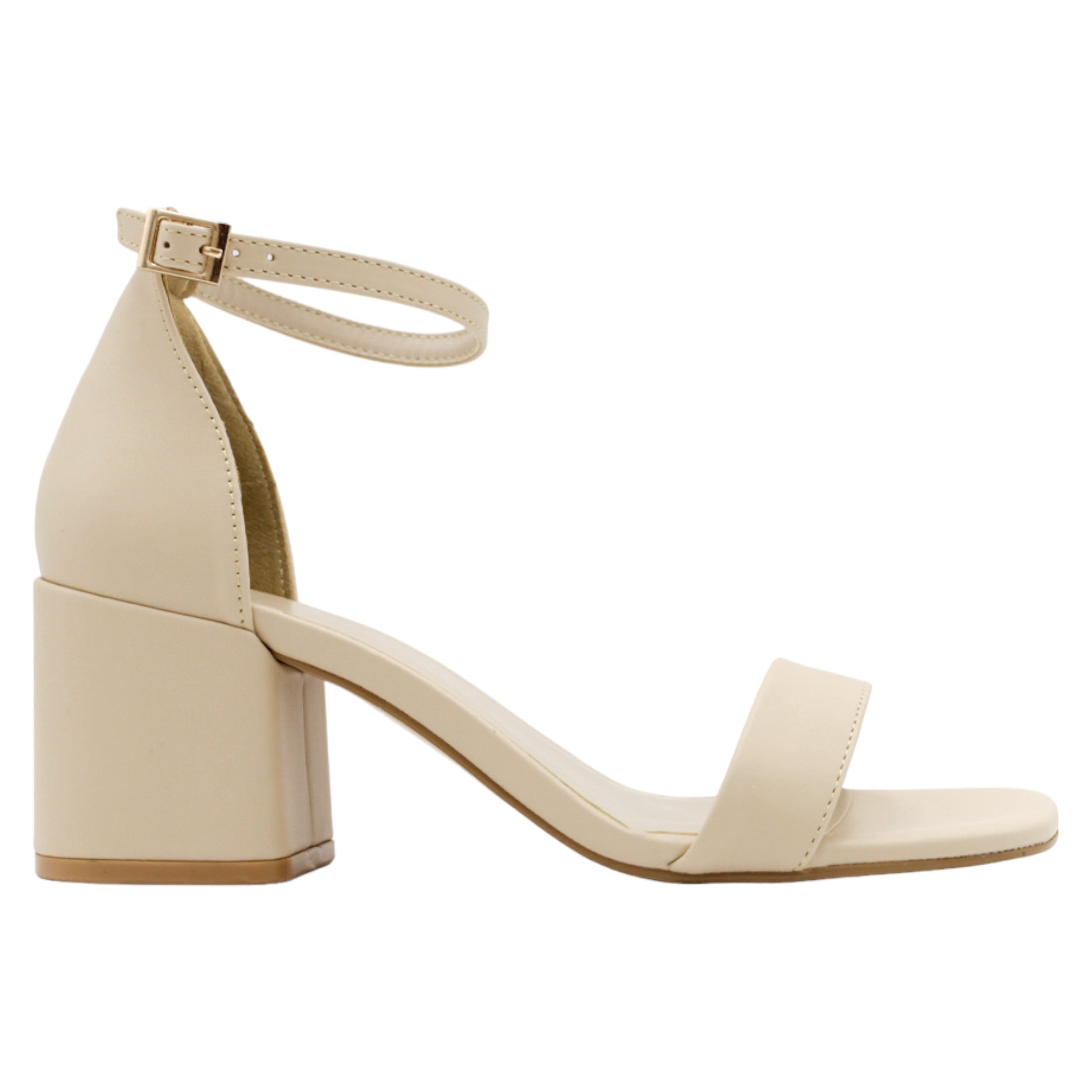 Foto 3 pulgar | Sandalia Con Tacón Exterior Piel Vegana Color Beige  Para Mujer De Rbcollection