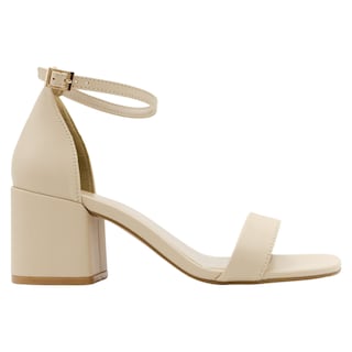 Foto 2 | Sandalia Con Tacón Exterior Piel Vegana Color Beige Para Mujer De Rbcollection