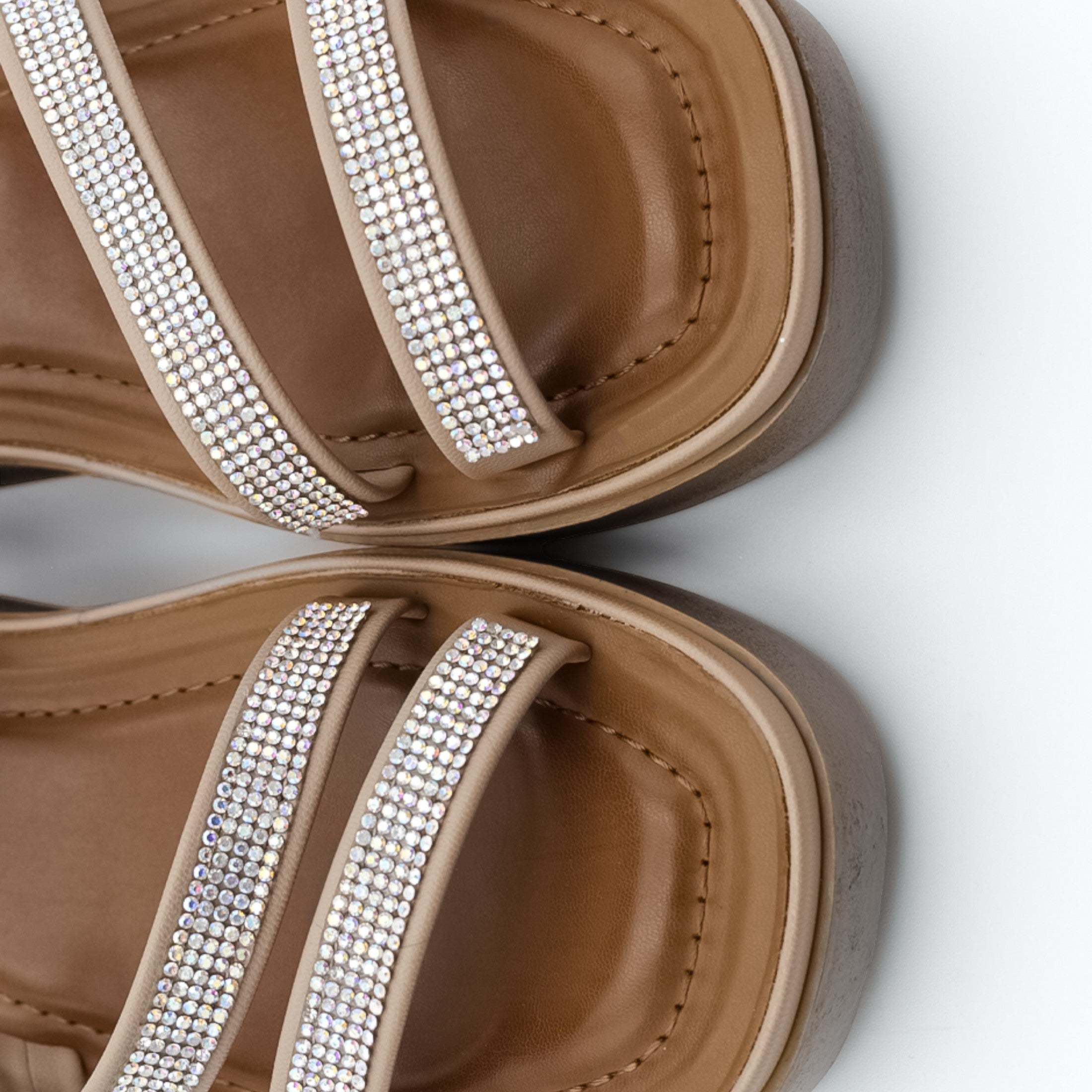 Foto 5 pulgar | Sandalias Con Plataforma Exterior Piel Vegana Color Beige Para Mujer De Rbcollection