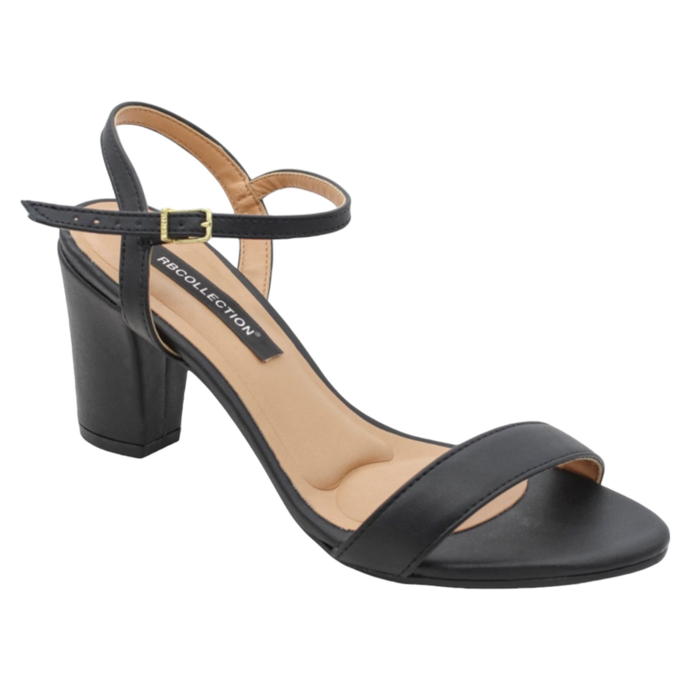 Foto 2 pulgar | Sandalia Con Tacón Exterior Piel Vegana Color Negro Para Mujer De Rbcollection