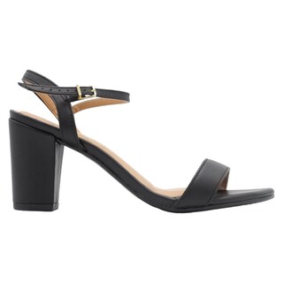Foto 2 | Sandalia Con Tacón Exterior Piel Vegana Color Negro Para Mujer De Rbcollection