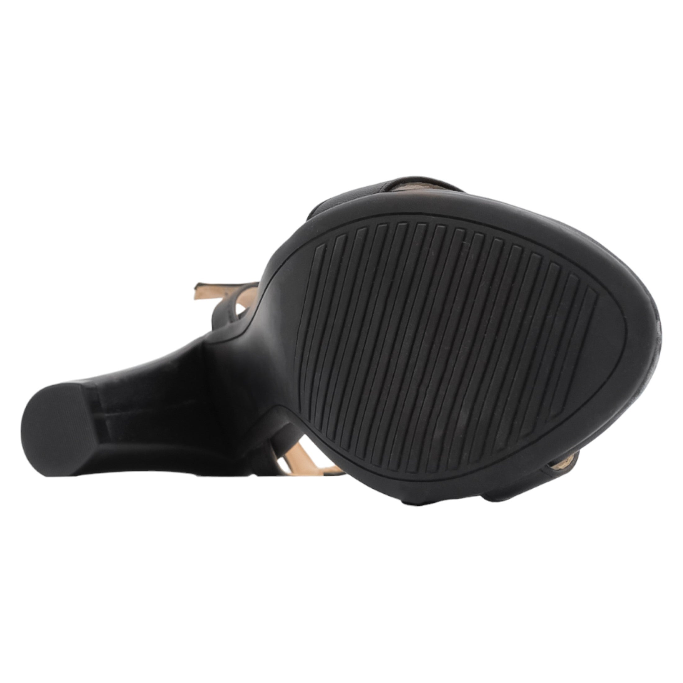 Foto 4 pulgar | Sandalia Con Tacón Exterior Piel Vegana Color Negro Para Mujer De Rbcollection