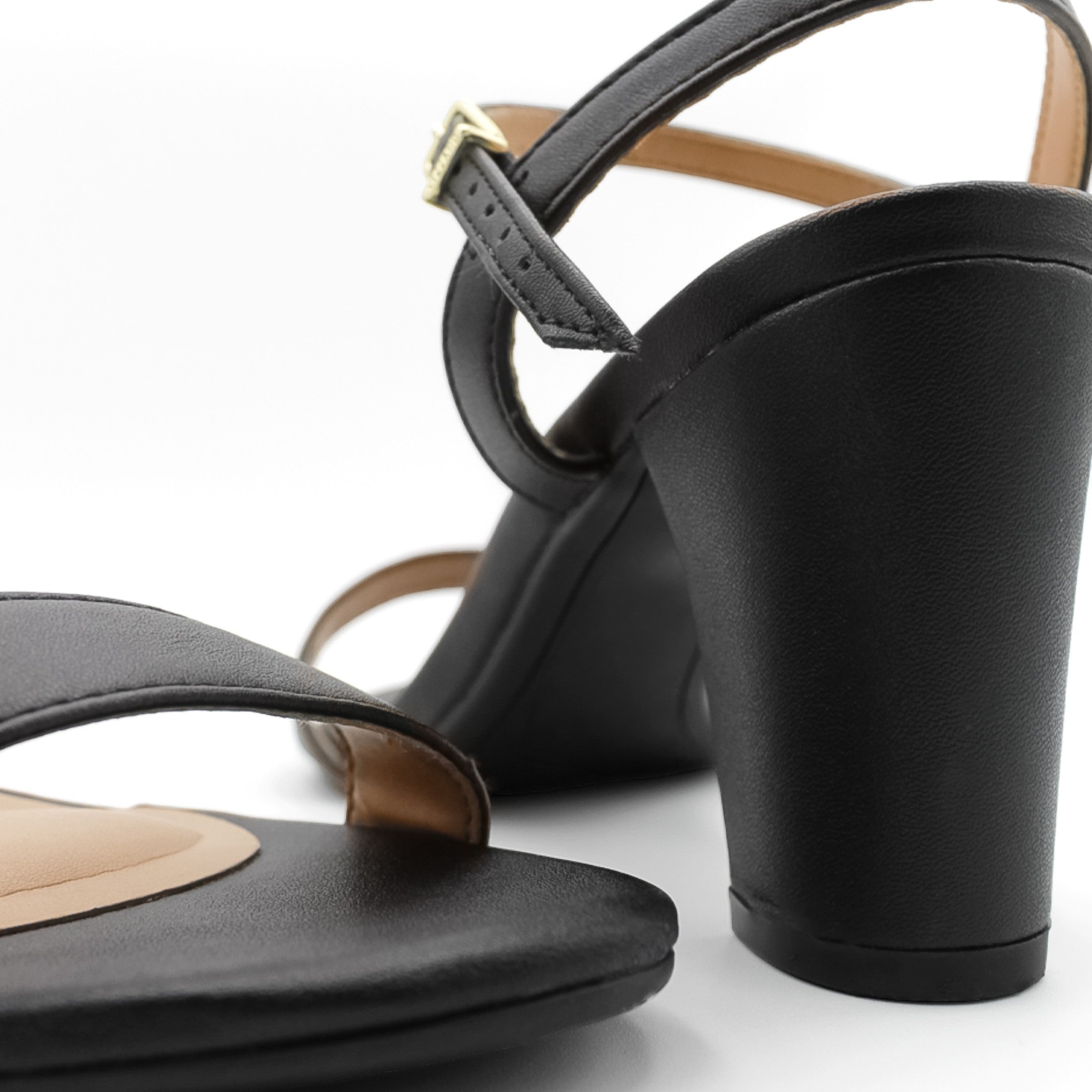 Foto 6 pulgar | Sandalia Con Tacón Exterior Piel Vegana Color Negro Para Mujer De Rbcollection