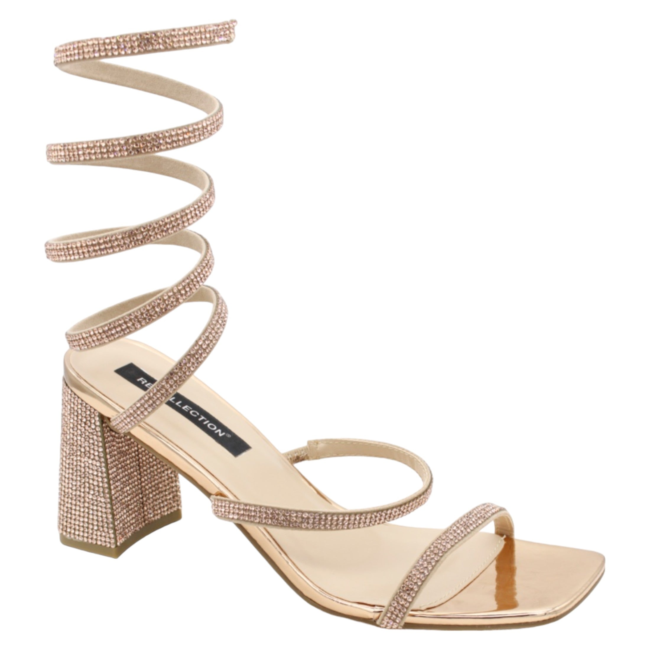 Sandalia Con Tacón Exterior Piel Vegana Color Café Para Mujer De Rbcollection