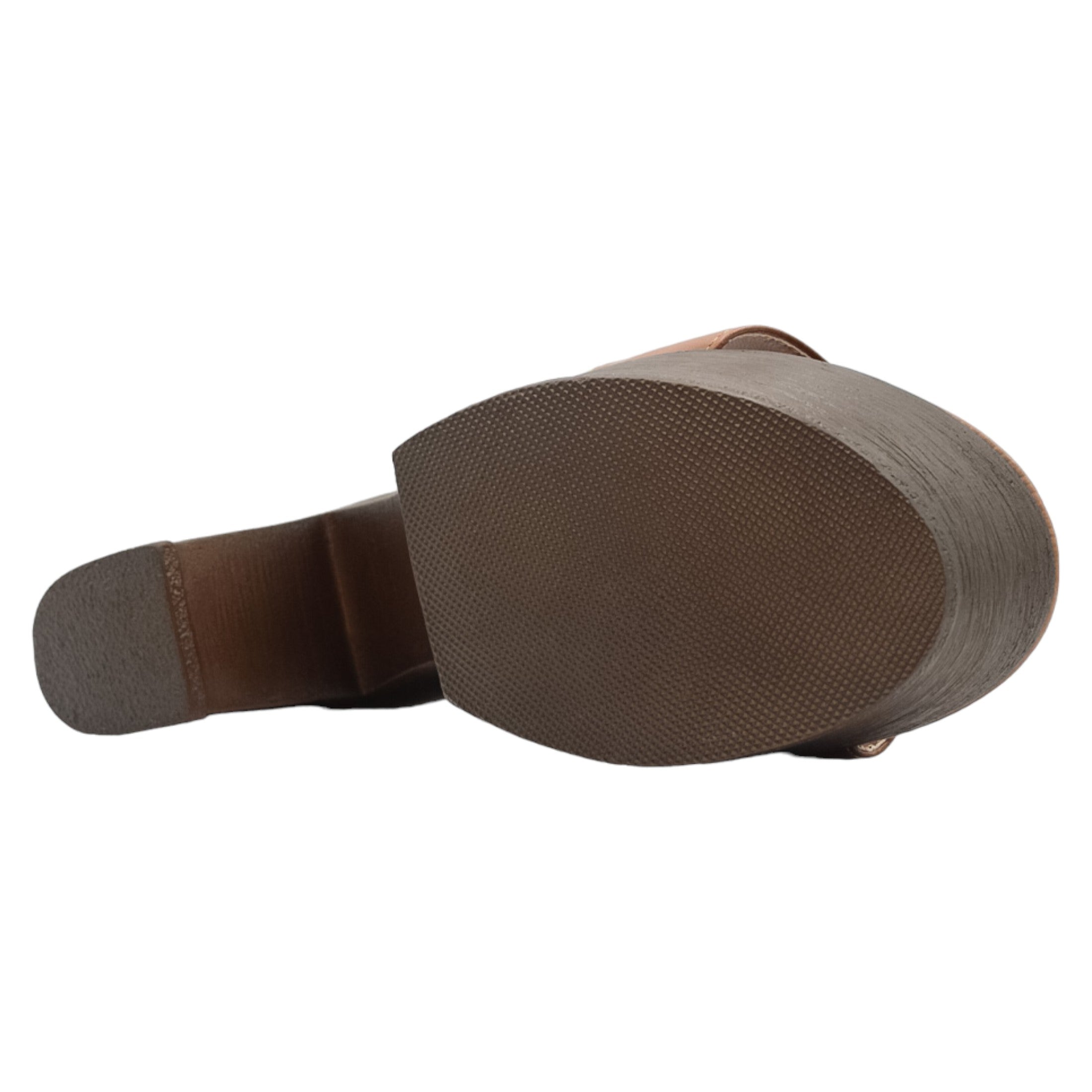 Foto 4 pulgar | Sandalia Con Tacón Exterior Piel Vegana Color Café Para Mujer De Rbcollection