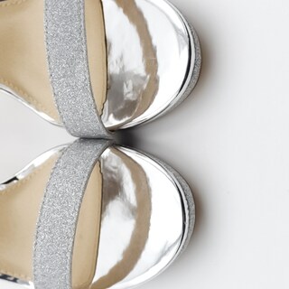Foto 4 | Sandalia Con Tacón Exterior Piel Vegana Color Plata Para Mujer De Rbcollection
