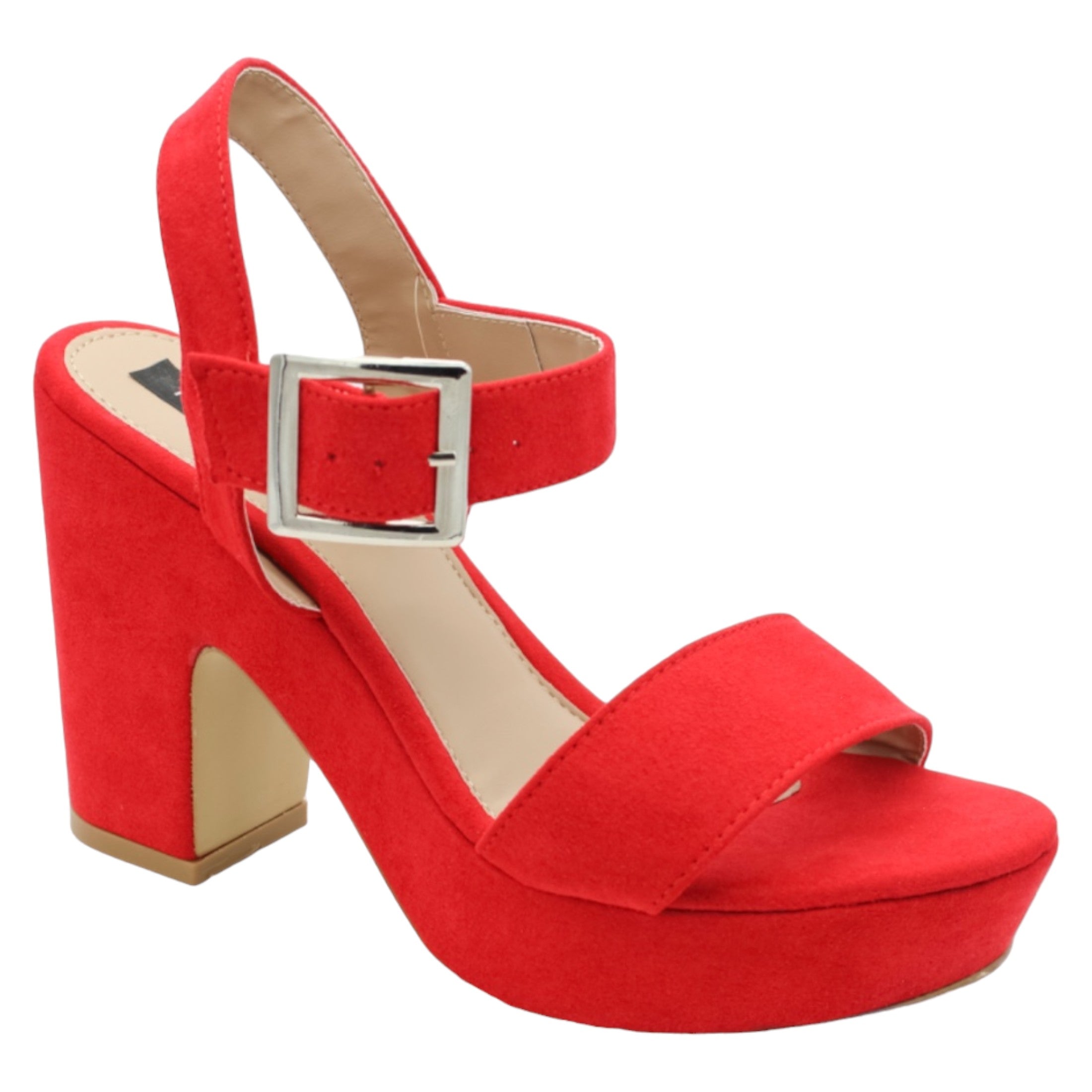 Foto 2 pulgar | Sandalia Con Tacón Exterior Gamuza Sintética Color Rojo Para Mujer De Rbcollection