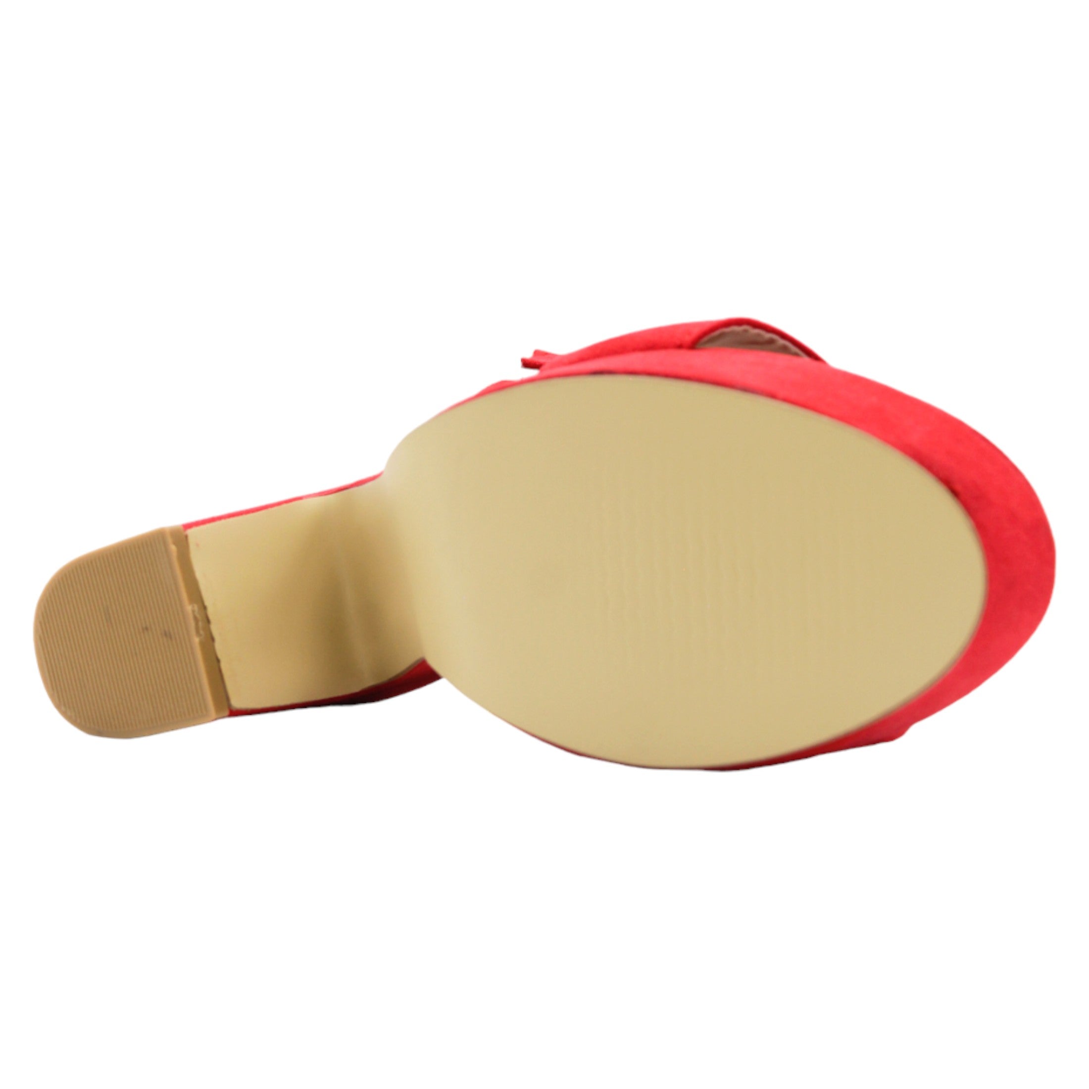 Foto 4 pulgar | Sandalia Con Tacón Exterior Gamuza Sintética Color Rojo Para Mujer De Rbcollection