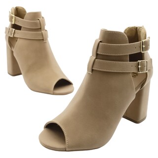 Foto 4 | Sandalia Con Tacón Exterior Gamuza Color Café Para Mujer De Rbcollection