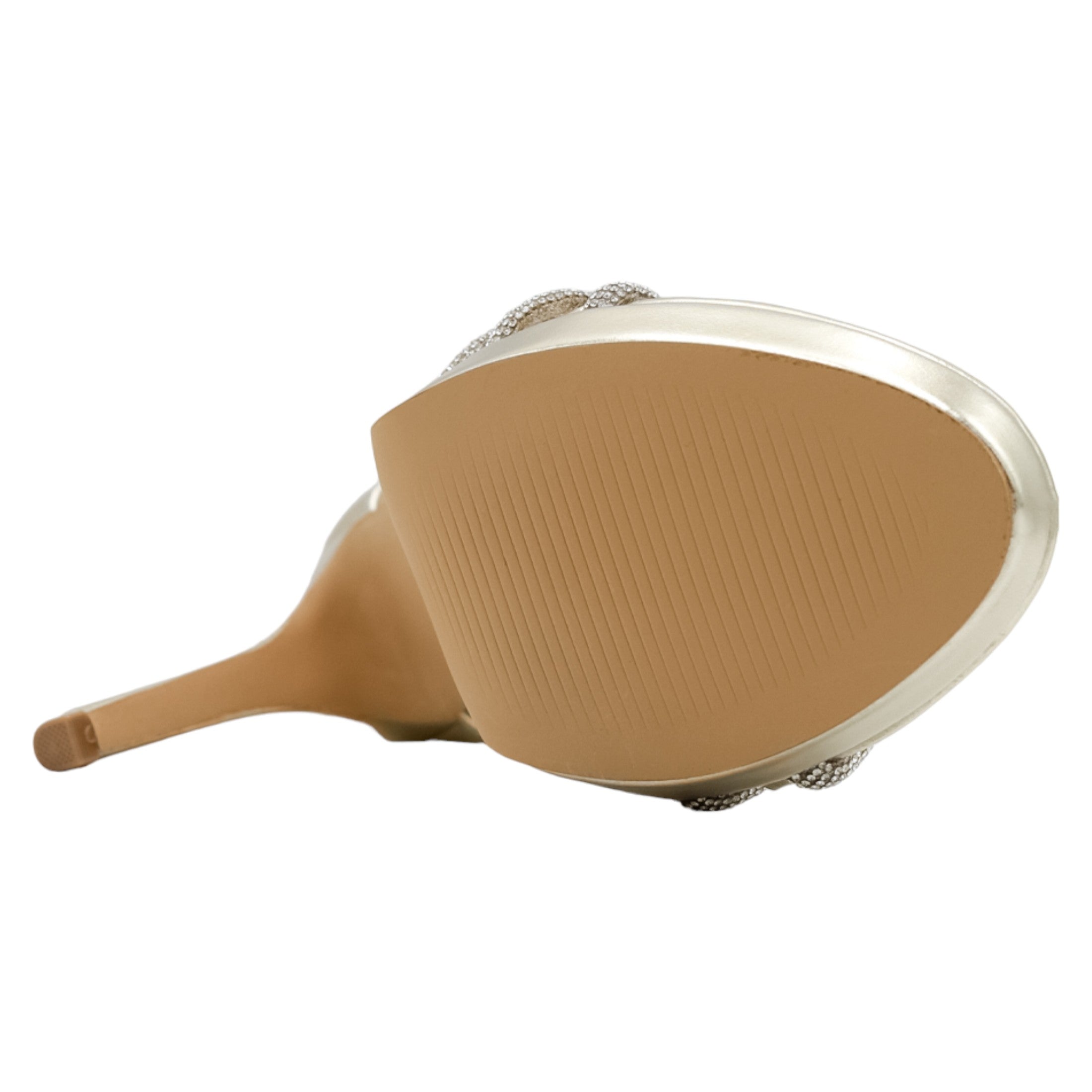 Foto 4 pulgar | Sandalia Con Tacón Exterior Sintético Color Oro Para Mujer De Rbcollection