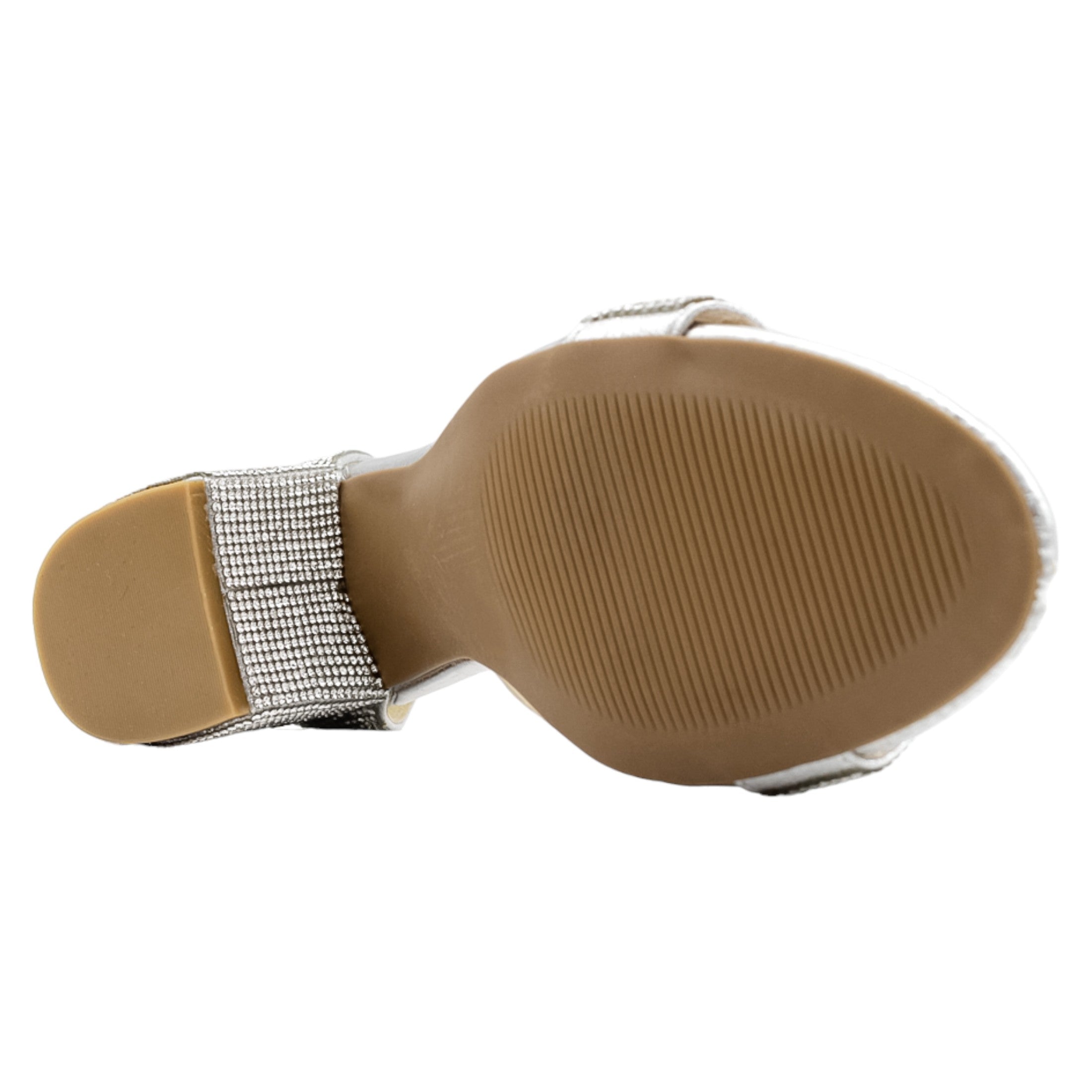 Foto 4 pulgar | Sandalia Con Tacón Exterior Sintético Color Plata Para Mujer De Rbcollection