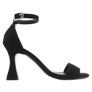 Foto 2 | Sandalia Con Tacón Exterior Gamuza Sintética Color Negro Para Mujer De Rbcollection