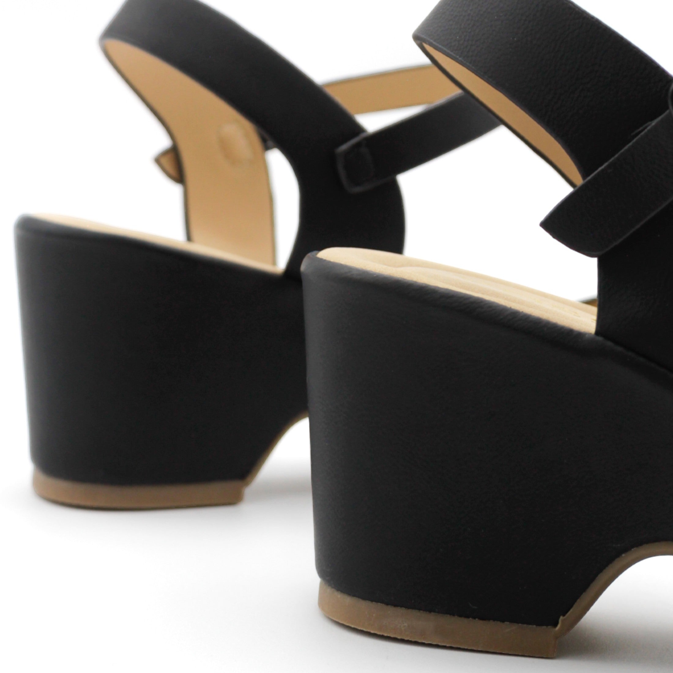 Foto 6 pulgar | Sandalia Con Tacón Exterior Piel Vegana Color Negro Para Mujer De Rbcollection
