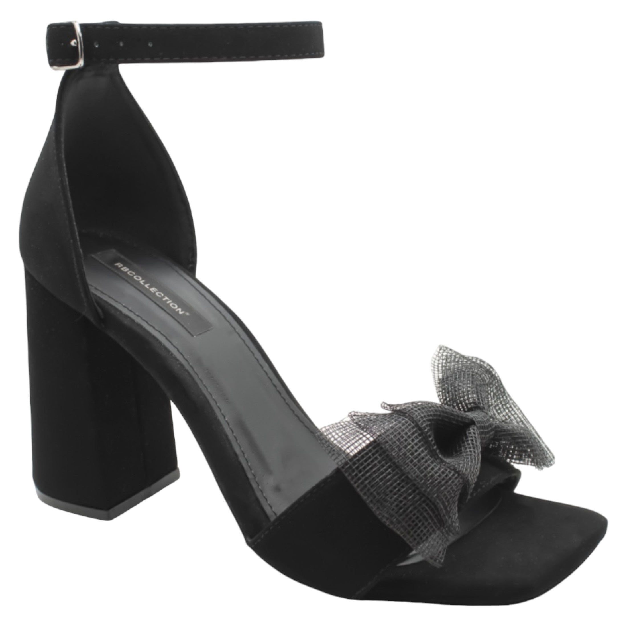 Foto 2 pulgar | Sandalia Con Tacón Exterior Gamuza Sintética Color Negro Para Mujer De Rbcollection