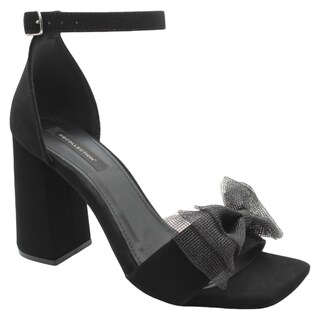 Foto 1 | Sandalia Con Tacón Exterior Gamuza Sintética Color Negro Para Mujer De Rbcollection