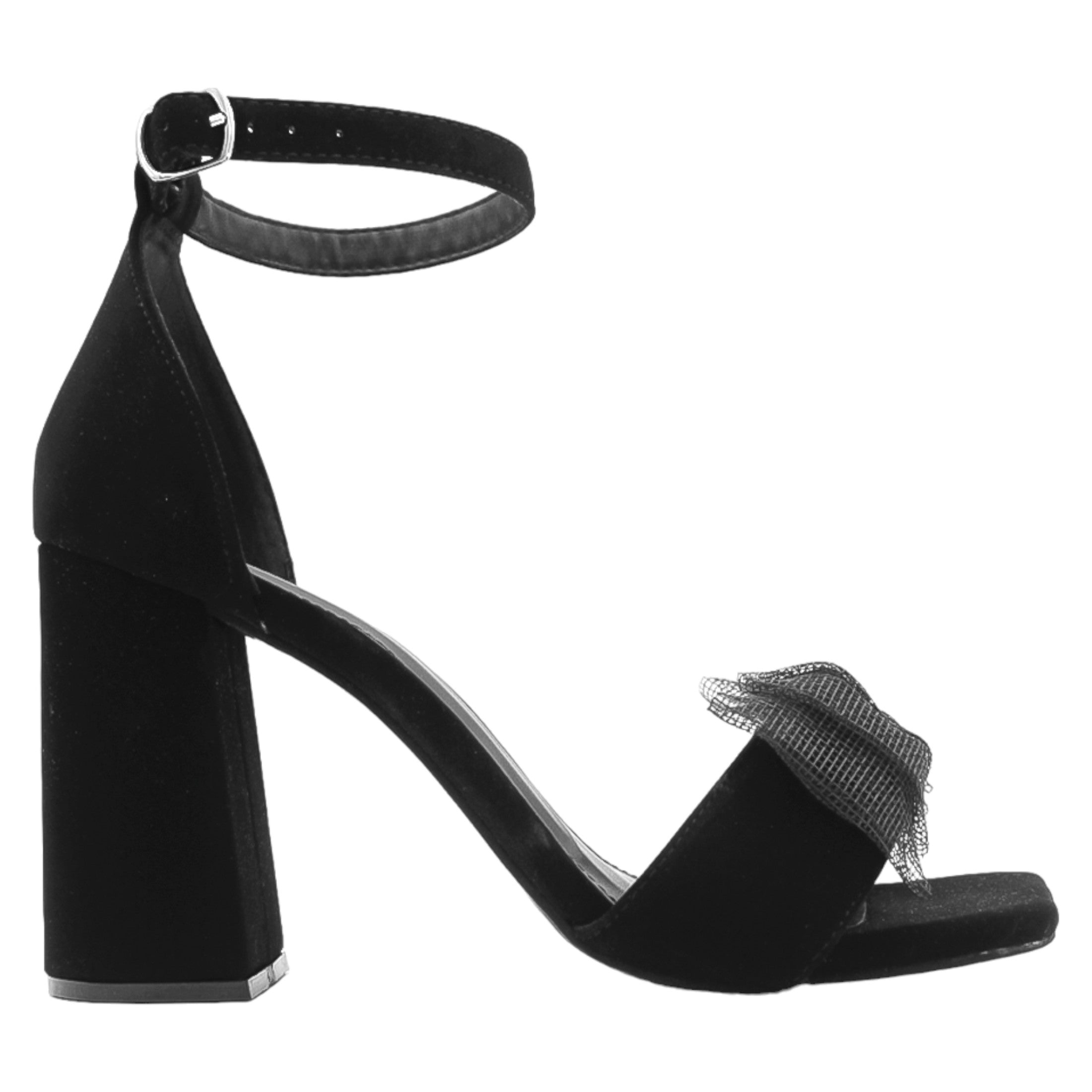 Foto 3 pulgar | Sandalia Con Tacón Exterior Gamuza Sintética Color Negro Para Mujer De Rbcollection