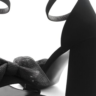 Foto 4 | Sandalia Con Tacón Exterior Gamuza Sintética Color Negro Para Mujer De Rbcollection