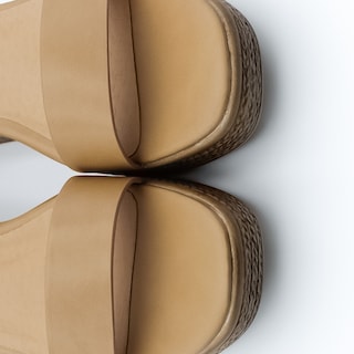 Foto 4 | Sandalias Con Plataforma Exterior Piel Vegana Color Beige Para Mujer De Rbcollection