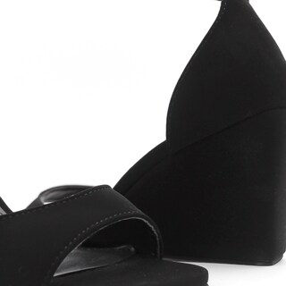 Foto 5 | Sandalias Con Plataforma Exterior Gamuza Sintética Color Negro Para Mujer De Rbcollection