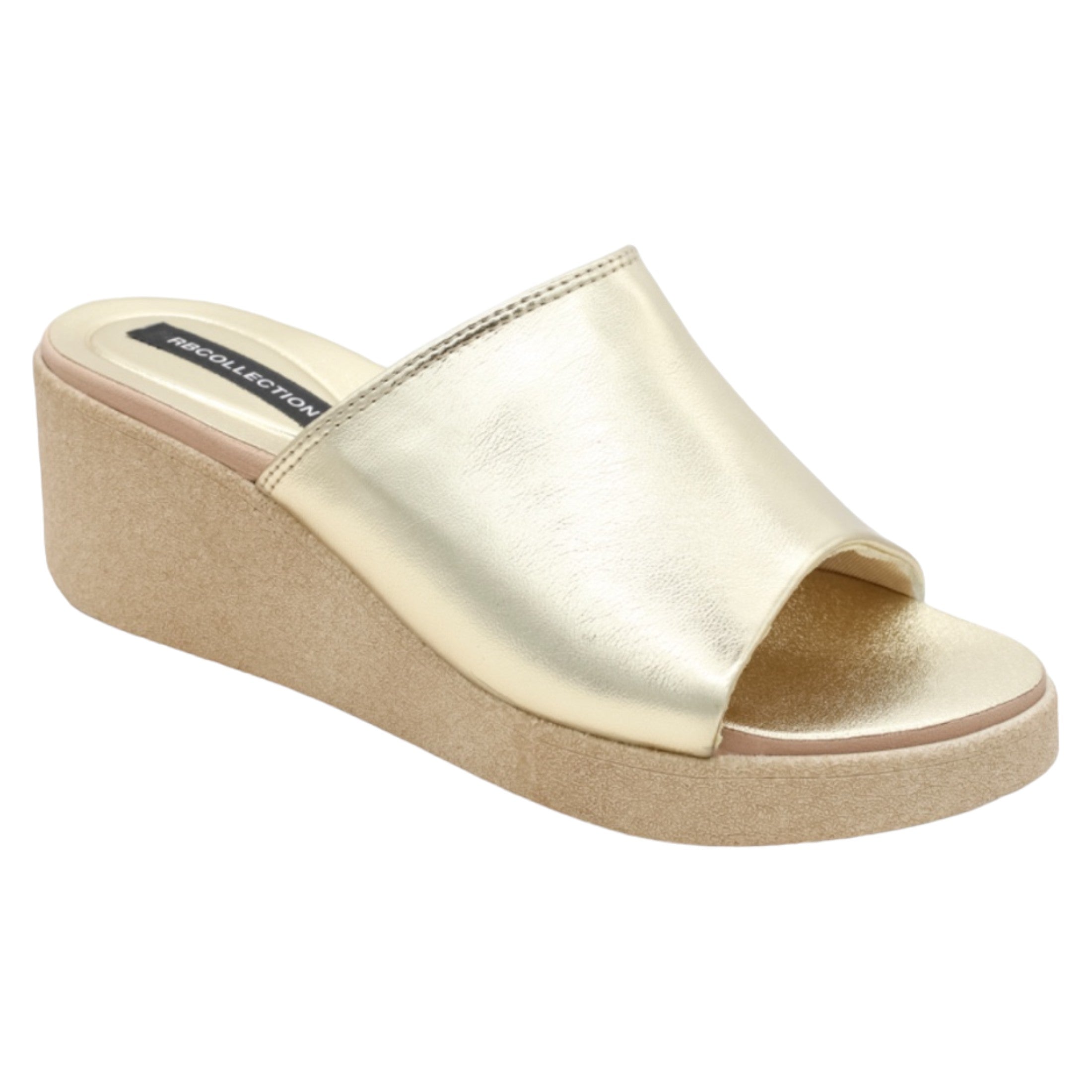 Foto 2 pulgar | Sandalias Con Plataforma Exterior Sintético Color Oro Para Mujer De Rbcollection