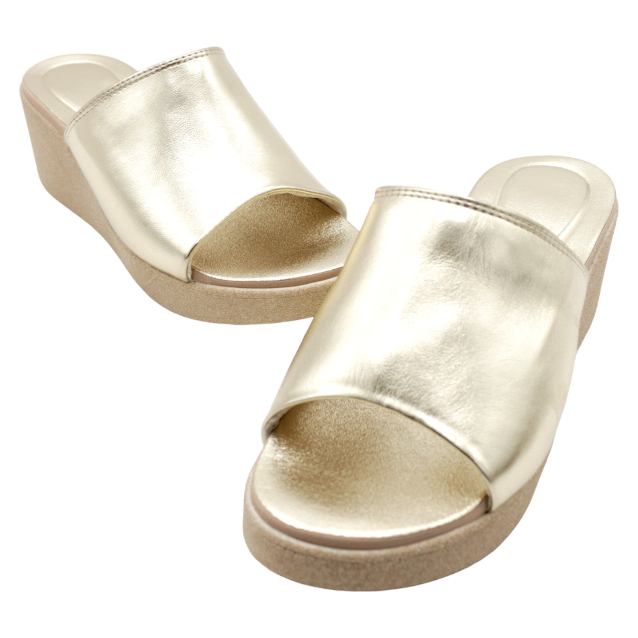 Foto 4 pulgar | Sandalias Con Plataforma Exterior Sintético Color Oro Para Mujer De Rbcollection