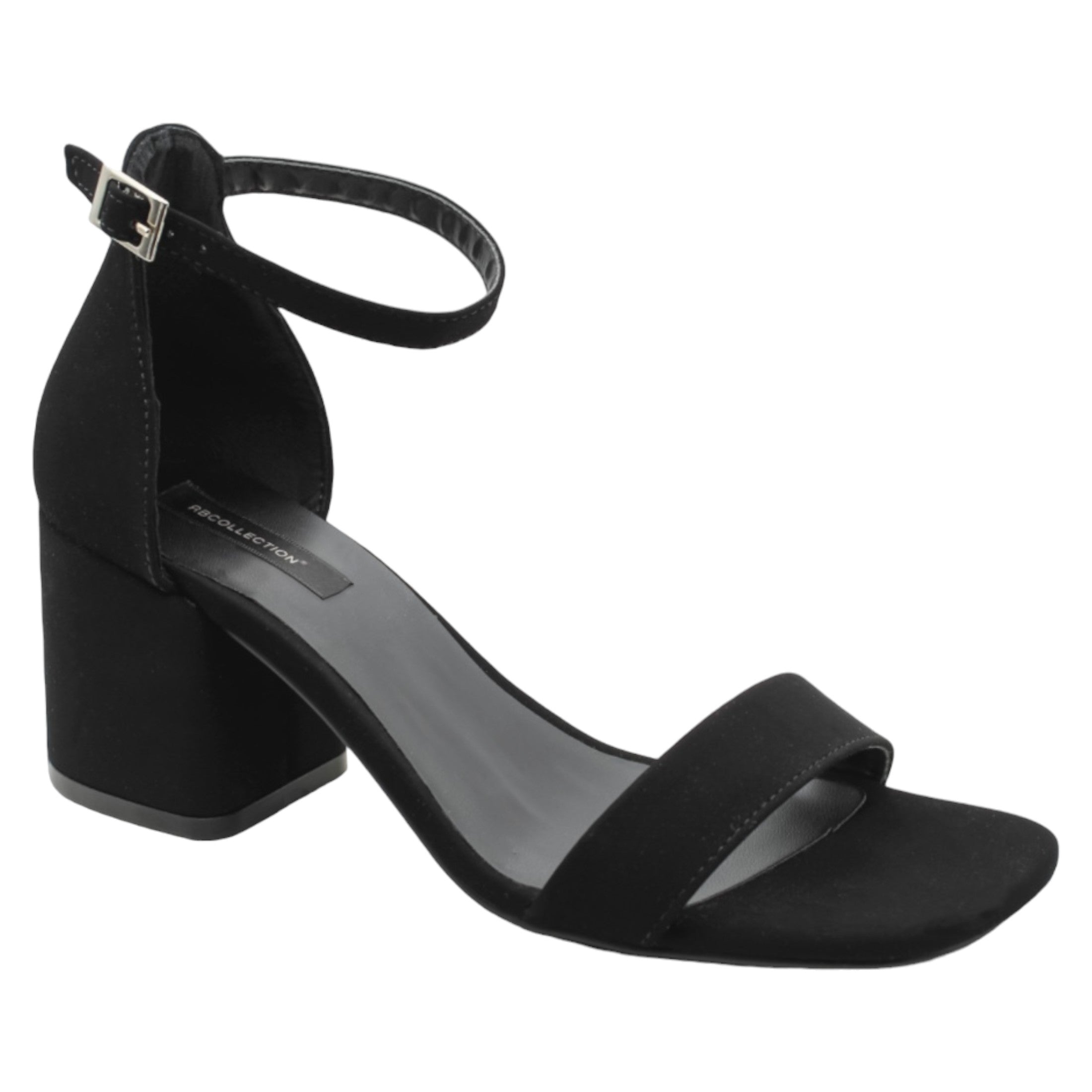 Foto 2 pulgar | Sandalia Con Tacón Exterior Gamuza Sintética Color Negro Para Mujer De Rbcollection