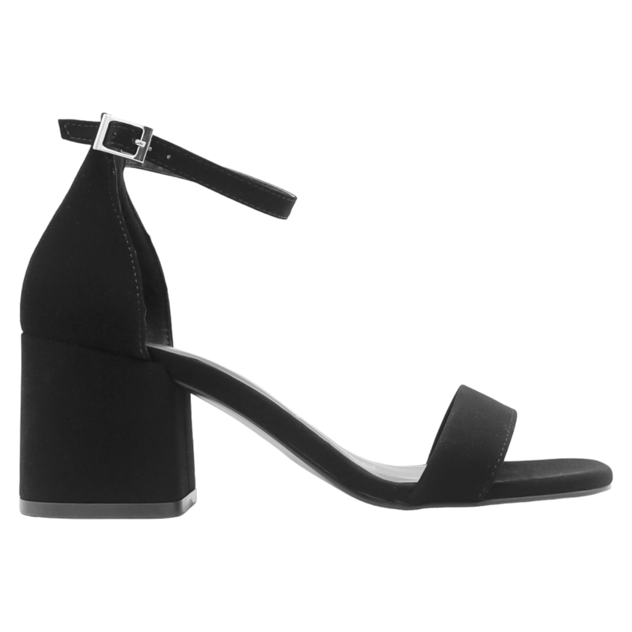 Foto 3 pulgar | Sandalia Con Tacón Exterior Gamuza Sintética Color Negro Para Mujer De Rbcollection