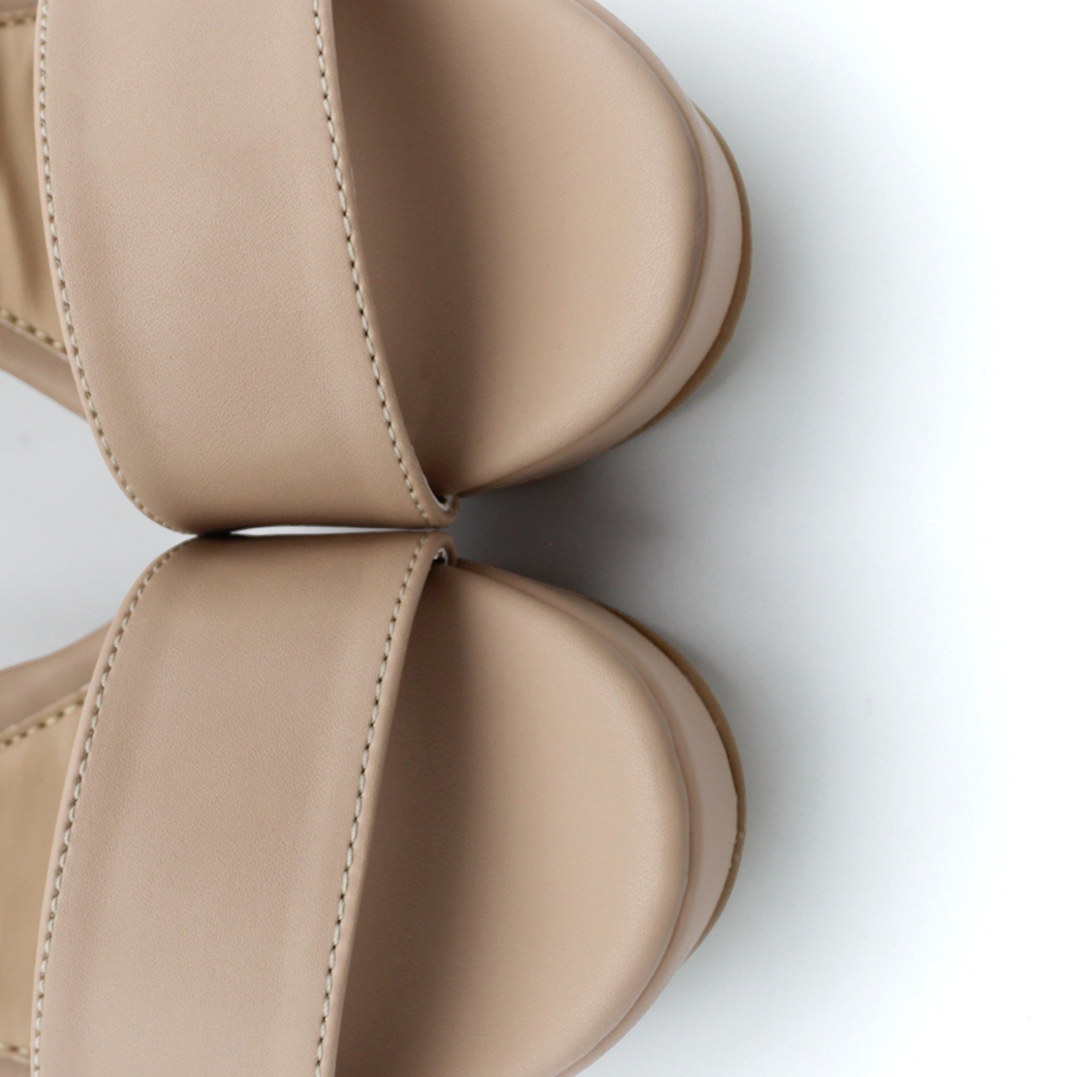 Foto 5 pulgar | Sandalia Con Tacón Exterior Piel Vegana Color Beige Para Mujer De Rbcollection