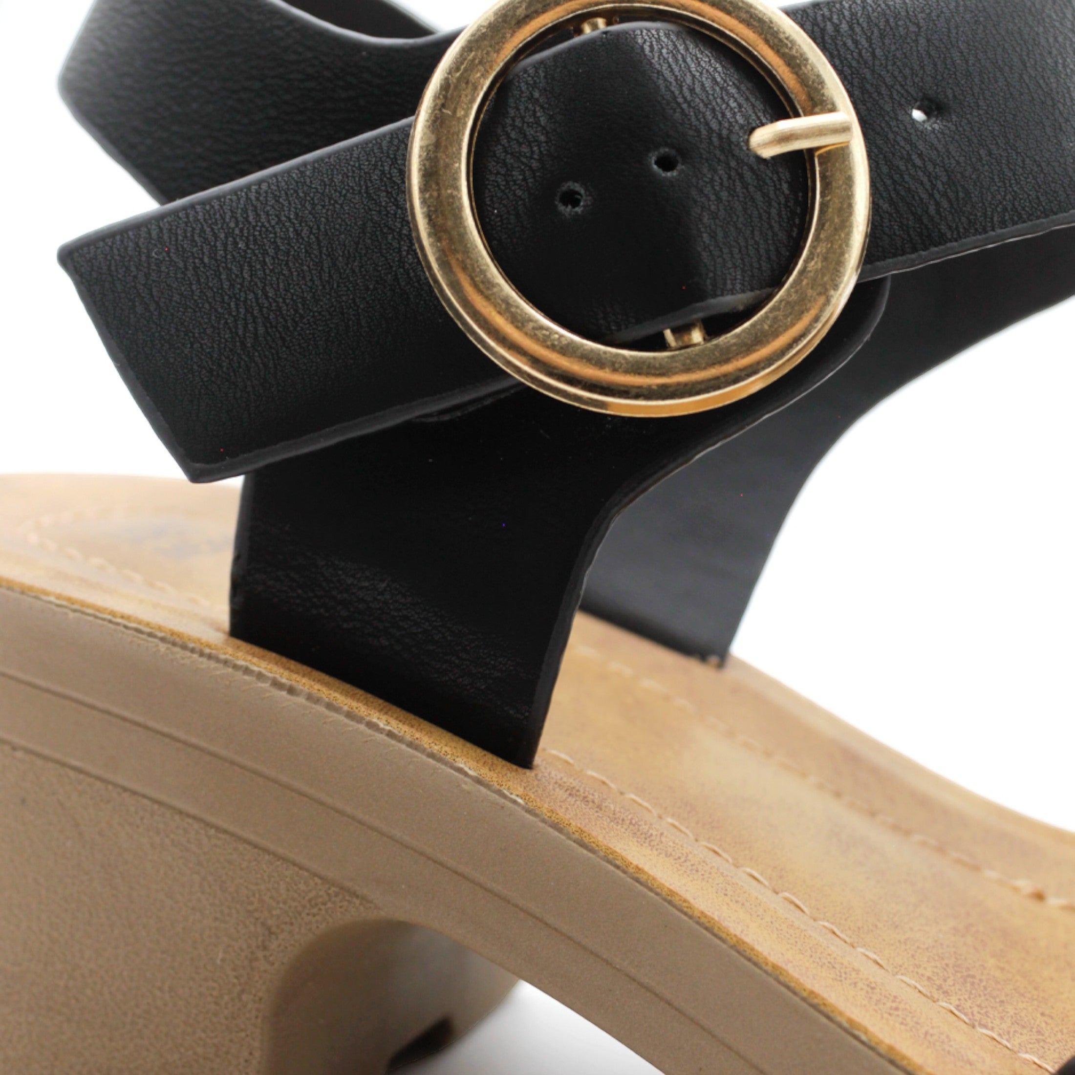 Foto 6 pulgar | Sandalia Con Tacón Exterior Piel Vegana Color Negro Para Mujer De Rbcollection