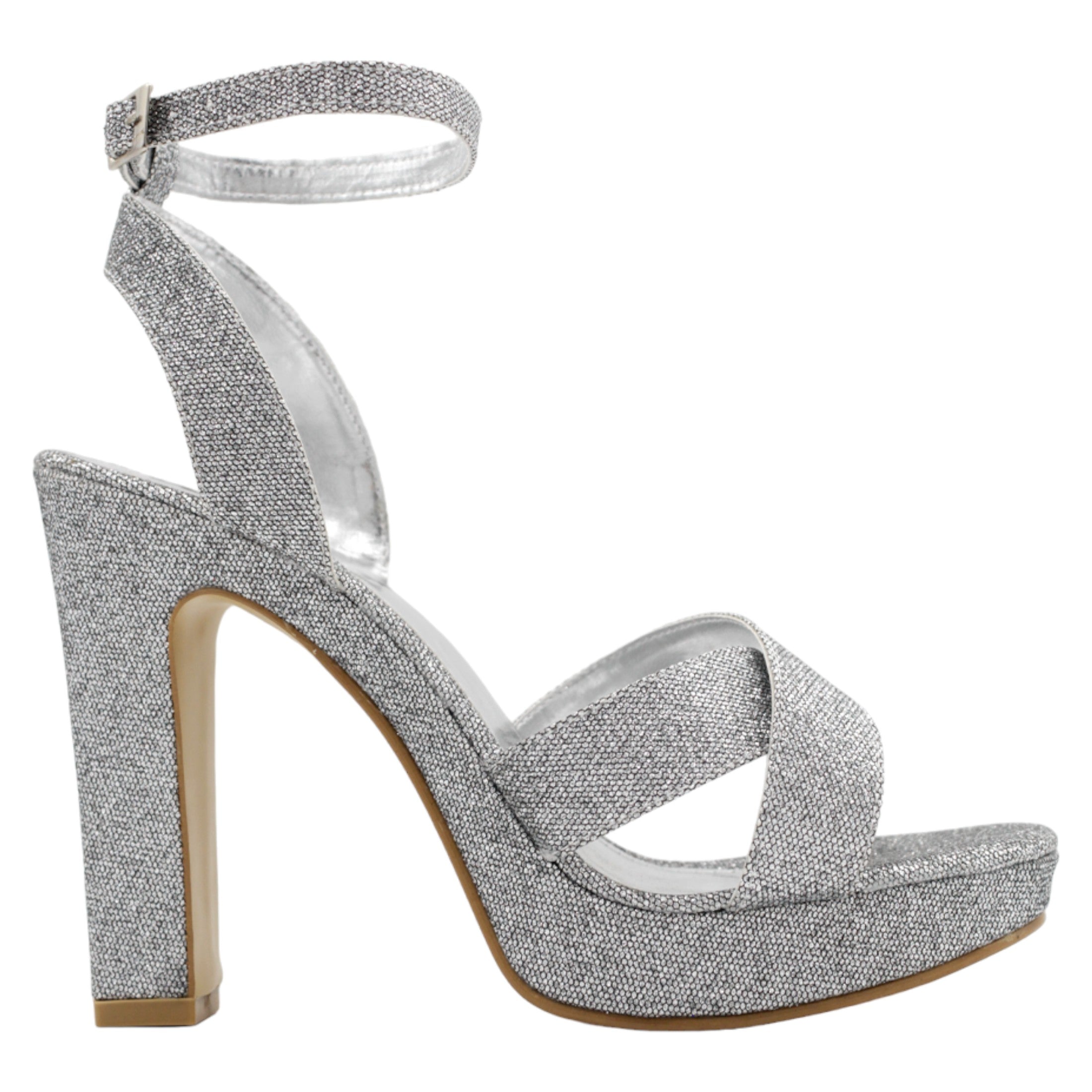 Foto 3 pulgar | Sandalia Con Tacón Exterior Sintético Color Gris Para Mujer De Rbcollection