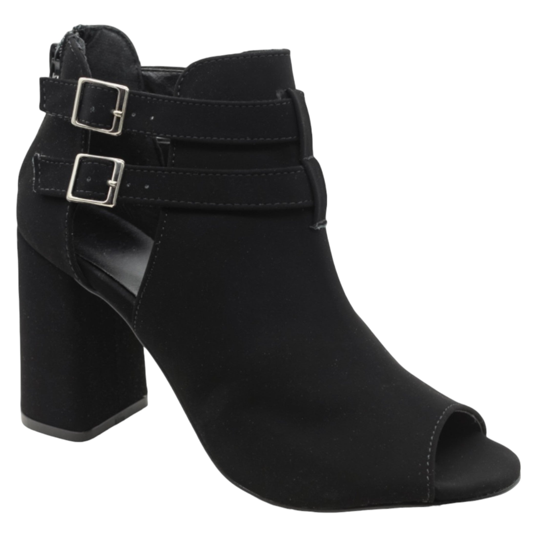 Foto 2 pulgar | Sandalia Con Tacón Exterior Gamuza Color Negro Para Mujer De Rbcollection
