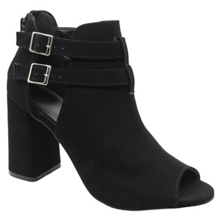 Foto 1 | Sandalia Con Tacón Exterior Gamuza Color Negro Para Mujer De Rbcollection