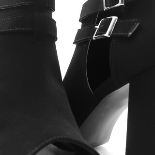 Foto 5 | Sandalia Con Tacón Exterior Gamuza Color Negro Para Mujer De Rbcollection