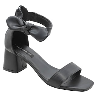 Foto 1 | Sandalia Con Tacón Exterior Piel Vegana Color Negro Para Mujer De Rbcollection