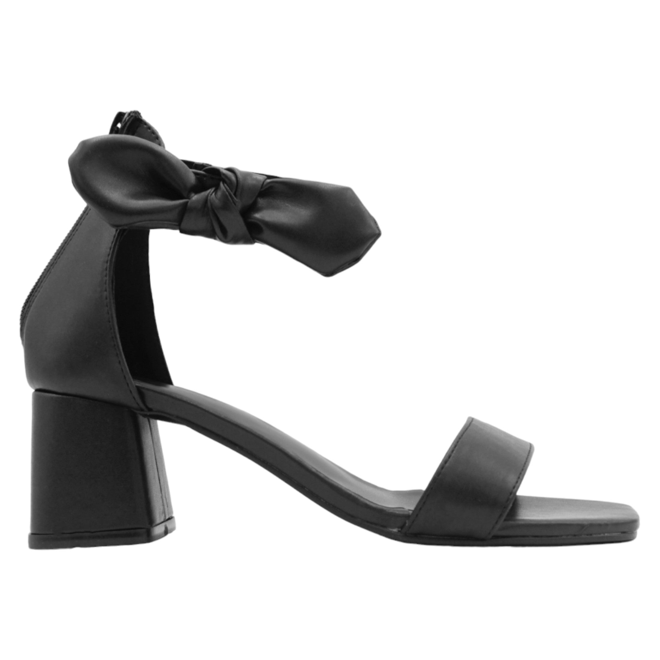 Foto 3 pulgar | Sandalia Con Tacón Exterior Piel Vegana Color Negro Para Mujer De Rbcollection