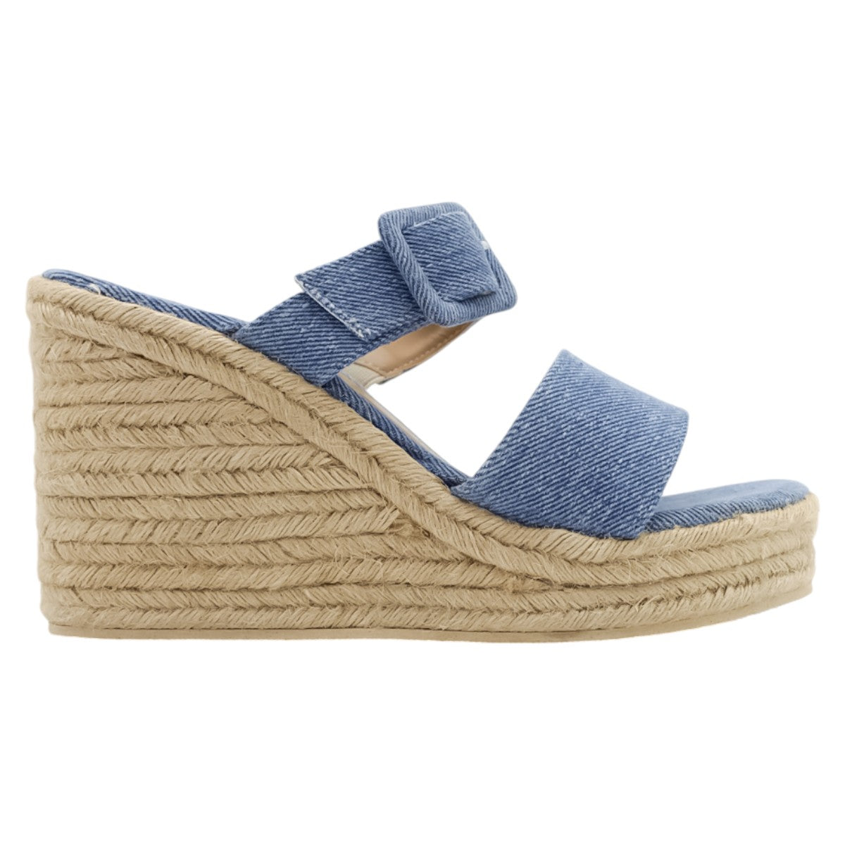 Foto 4 pulgar | Sandalias Rbcollection con Plataforma Exterior Textil Azul para Mujer