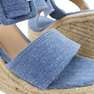Foto 6 | Sandalias Rbcollection con Plataforma Exterior Textil Azul para Mujer