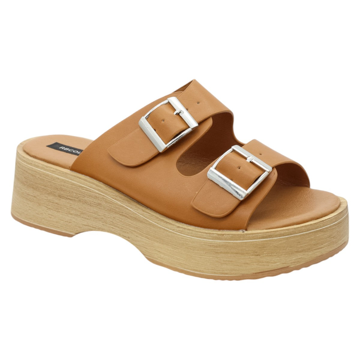 Foto 2 pulgar | Sandalias Rbcollection con Plataforma Exterior Piel Vegana Café para Mujer