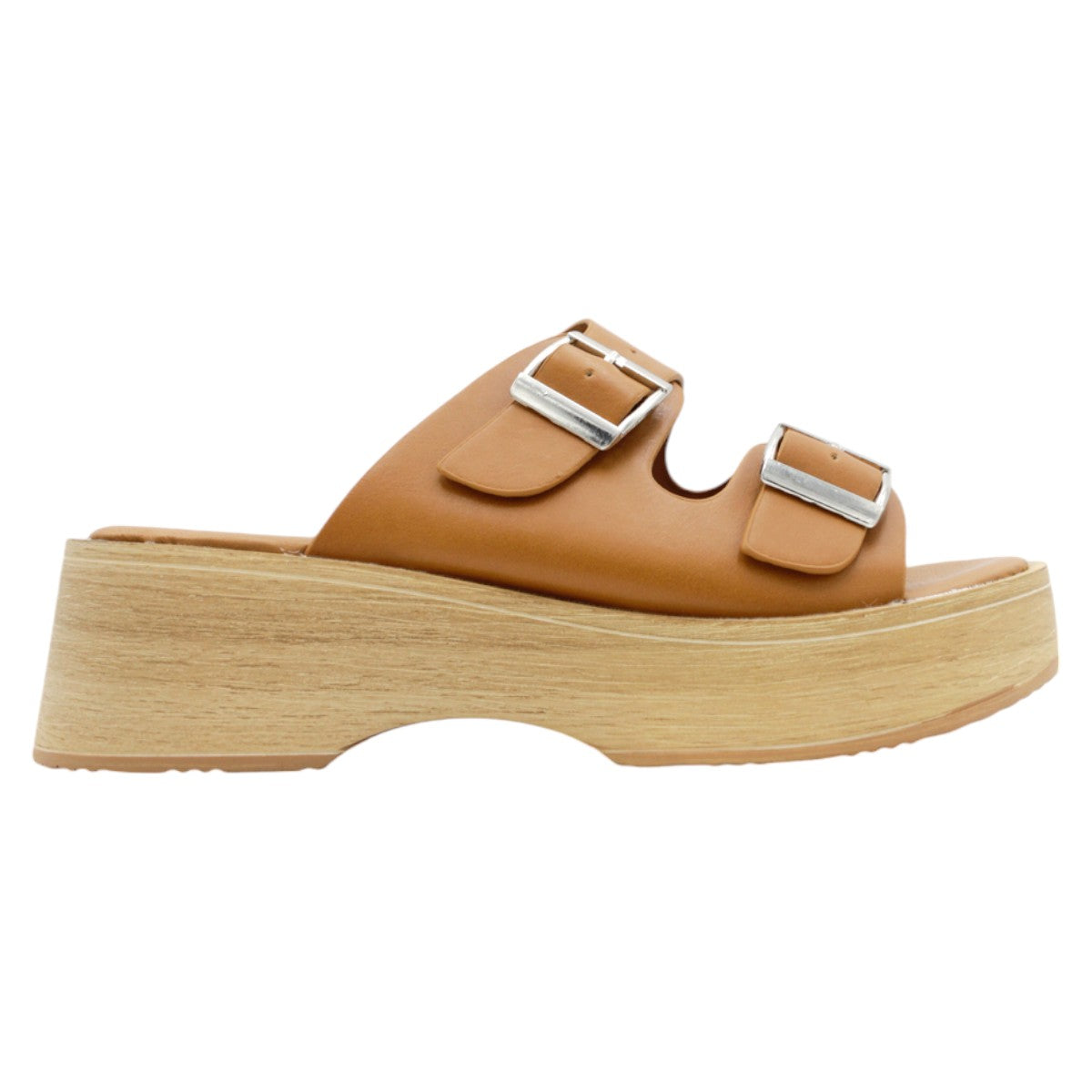 Foto 4 pulgar | Sandalias Rbcollection con Plataforma Exterior Piel Vegana Café para Mujer