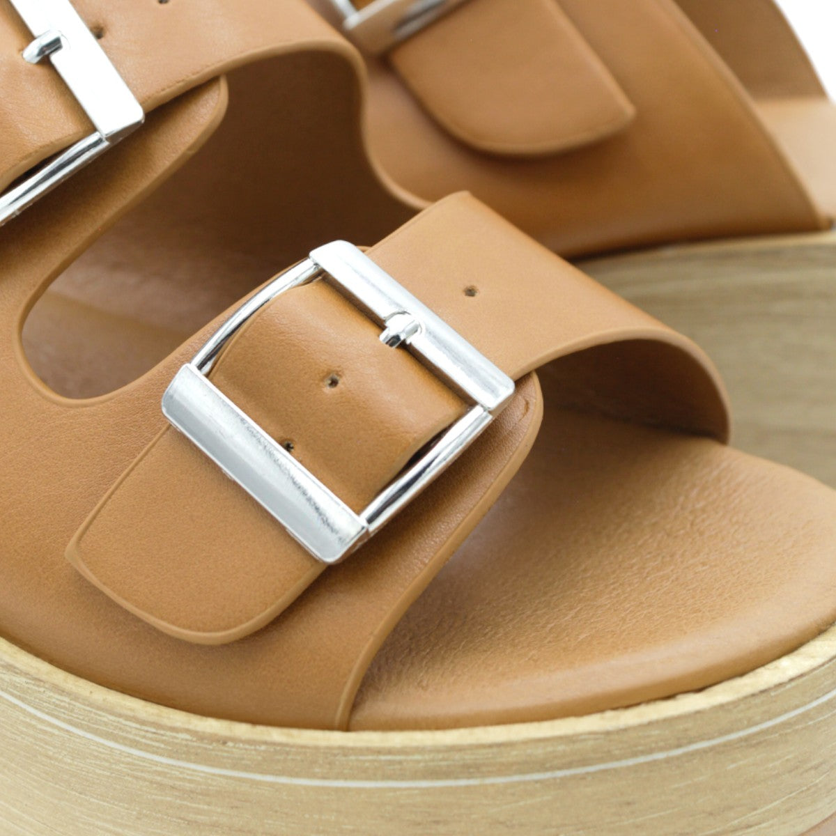 Foto 7 pulgar | Sandalias Rbcollection con Plataforma Exterior Piel Vegana Café para Mujer