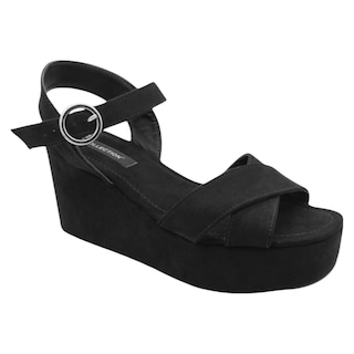 Foto 2 | Sandalias Con Plataforma Rbbasics Exterior Gamuza Sintética Negro Para Mujer