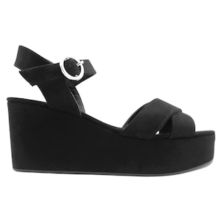 Foto 3 | Sandalias Con Plataforma Rbbasics Exterior Gamuza Sintética Negro Para Mujer