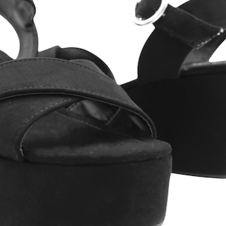 Foto 6 | Sandalias Con Plataforma Rbbasics Exterior Gamuza Sintética Negro Para Mujer